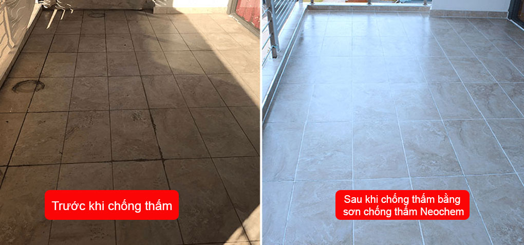 trước và sau chống thấm